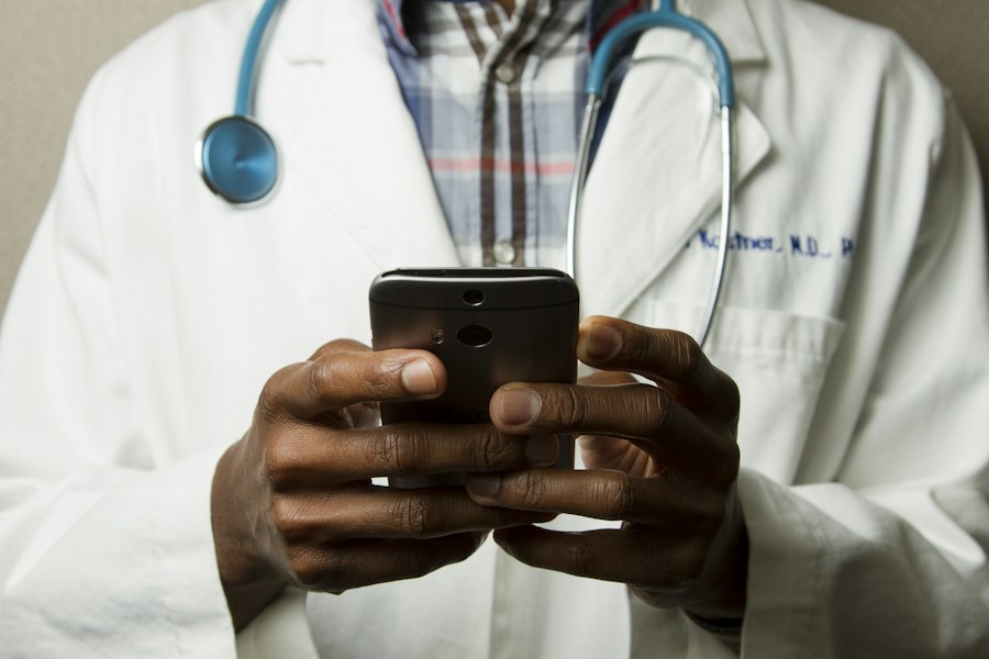 A healthcare professional in a clinical setting